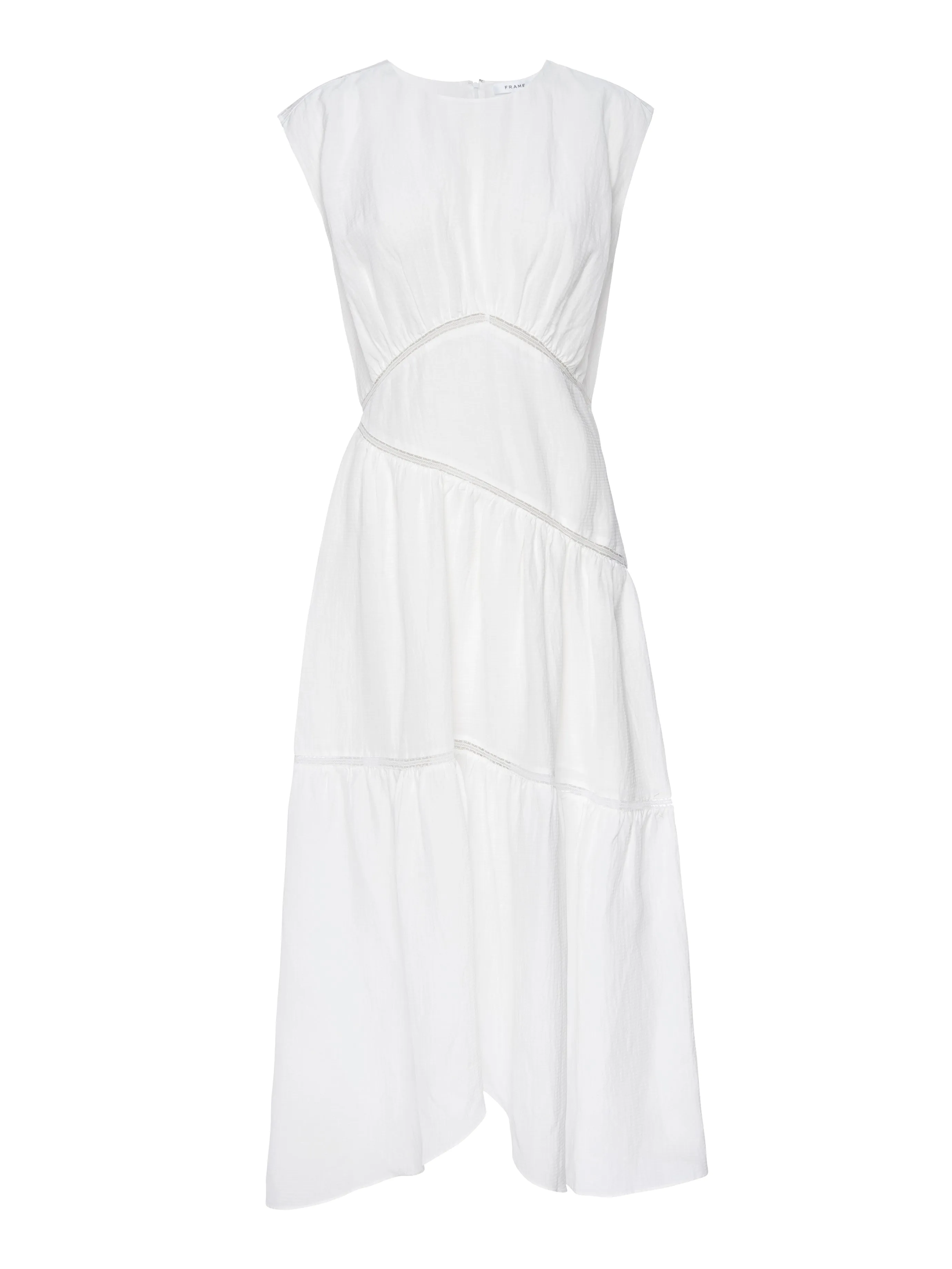 Gathered Seam Lace Inset Dress