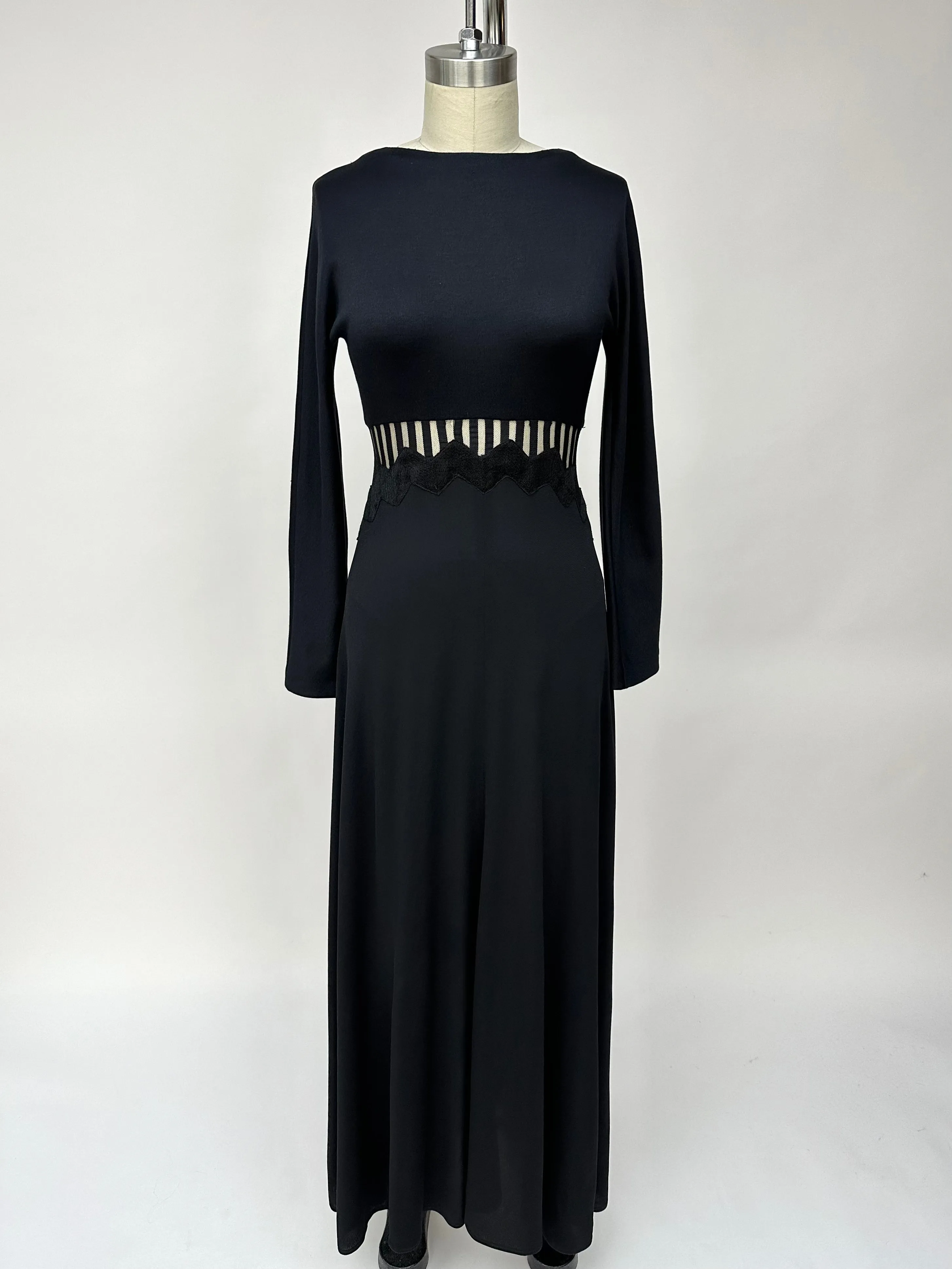 Geoffrey Beene Striped Mesh Panel Dress