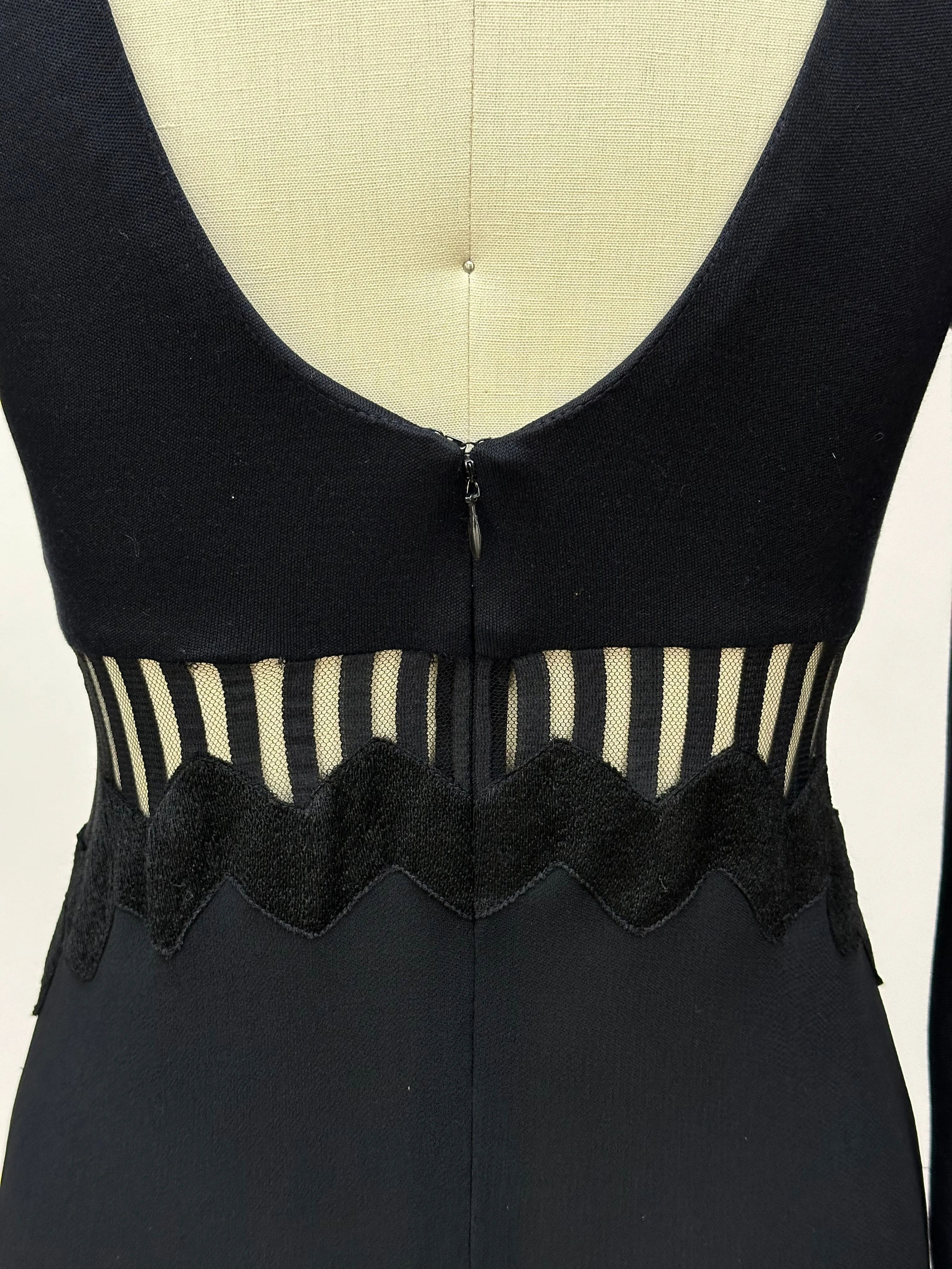 Geoffrey Beene Striped Mesh Panel Dress