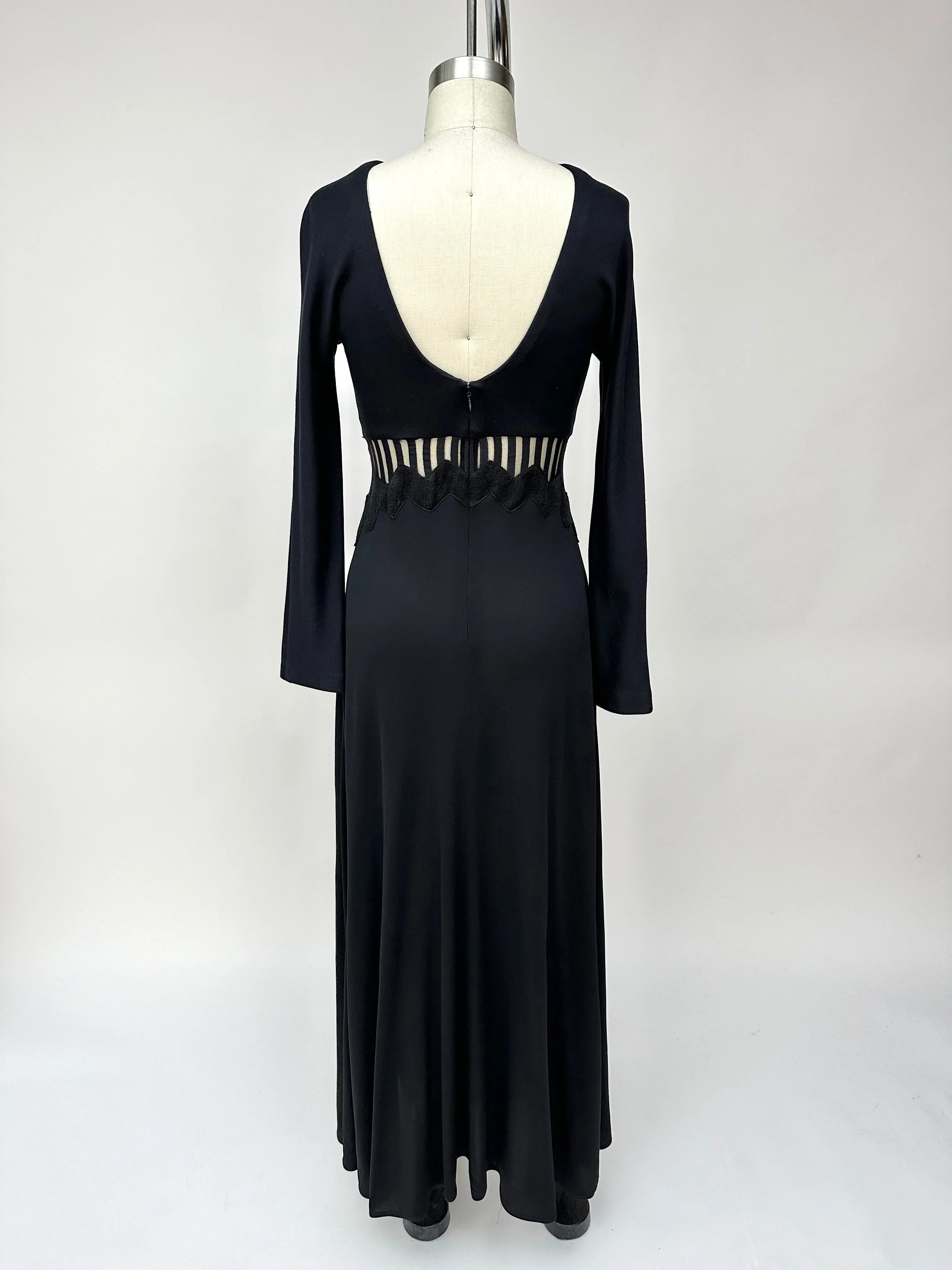 Geoffrey Beene Striped Mesh Panel Dress