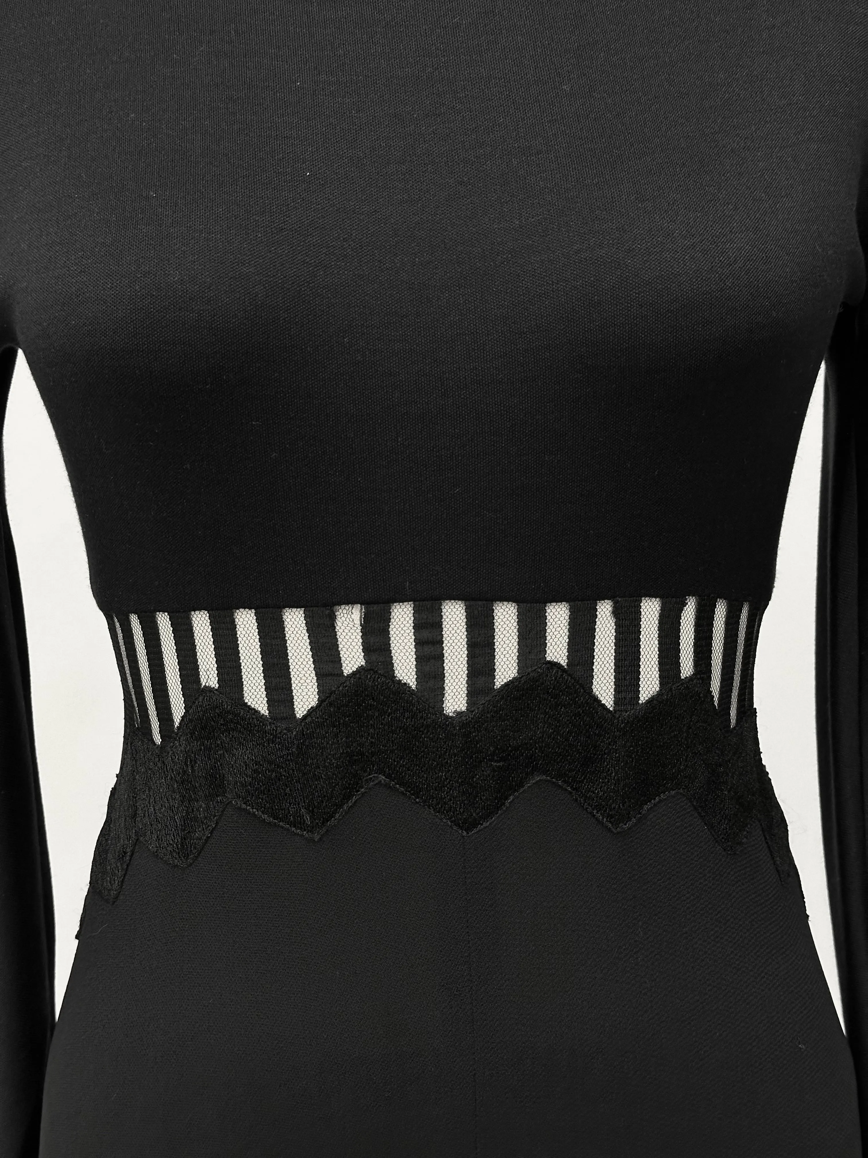 Geoffrey Beene Striped Mesh Panel Dress