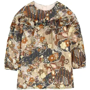 Girls Silk Printed Dress