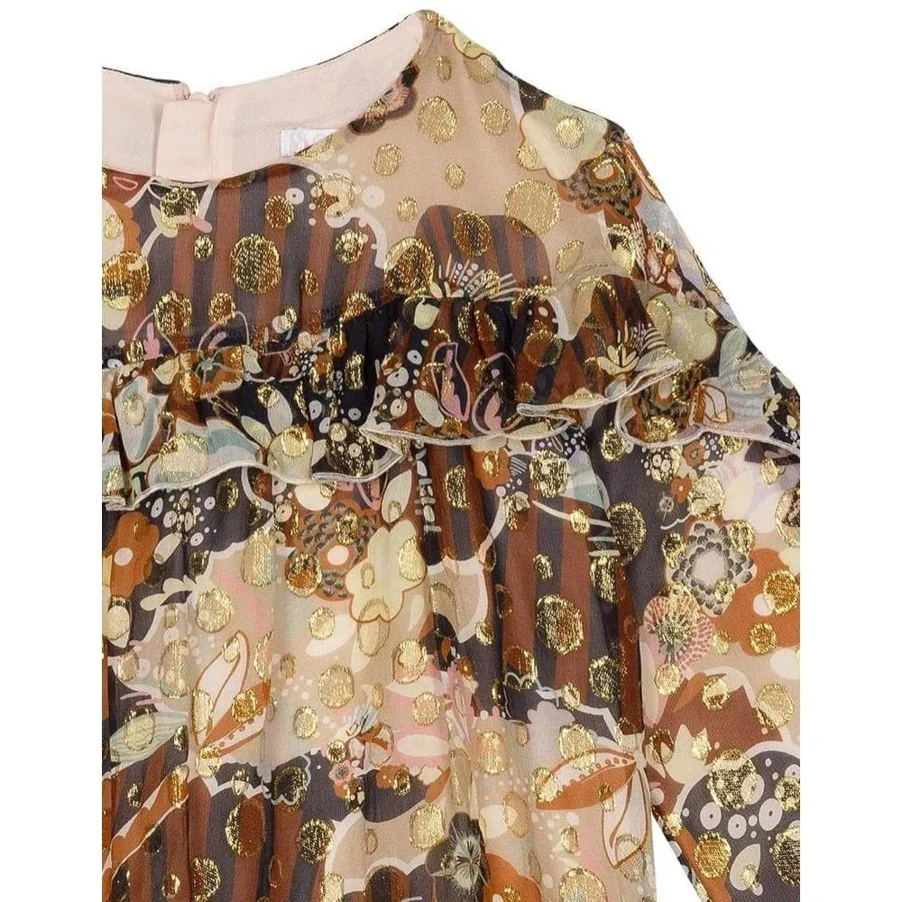 Girls Silk Printed Dress