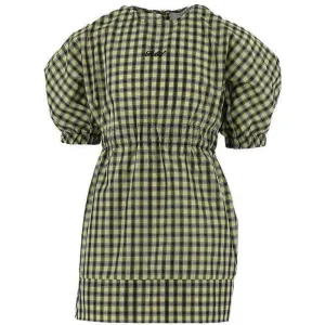Girls Yellow & Black Gingham Dress