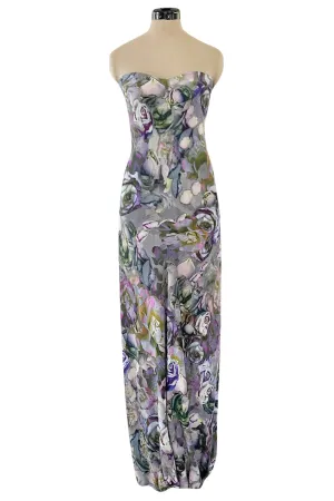 Gorgeous Spring 2010 Alexander McQueen Floral Strapless Dress w Unusual Bubble Hem