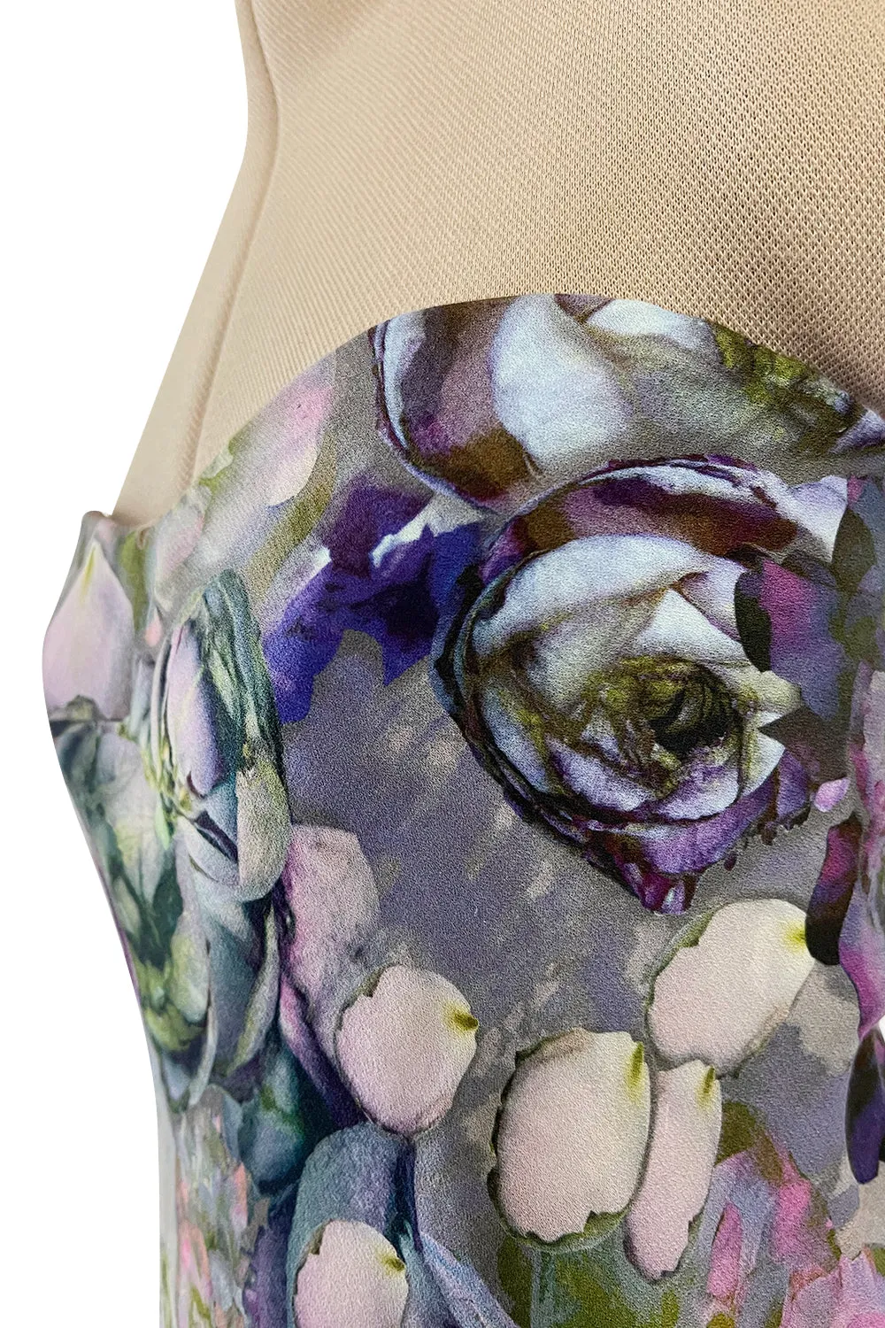 Gorgeous Spring 2010 Alexander McQueen Floral Strapless Dress w Unusual Bubble Hem