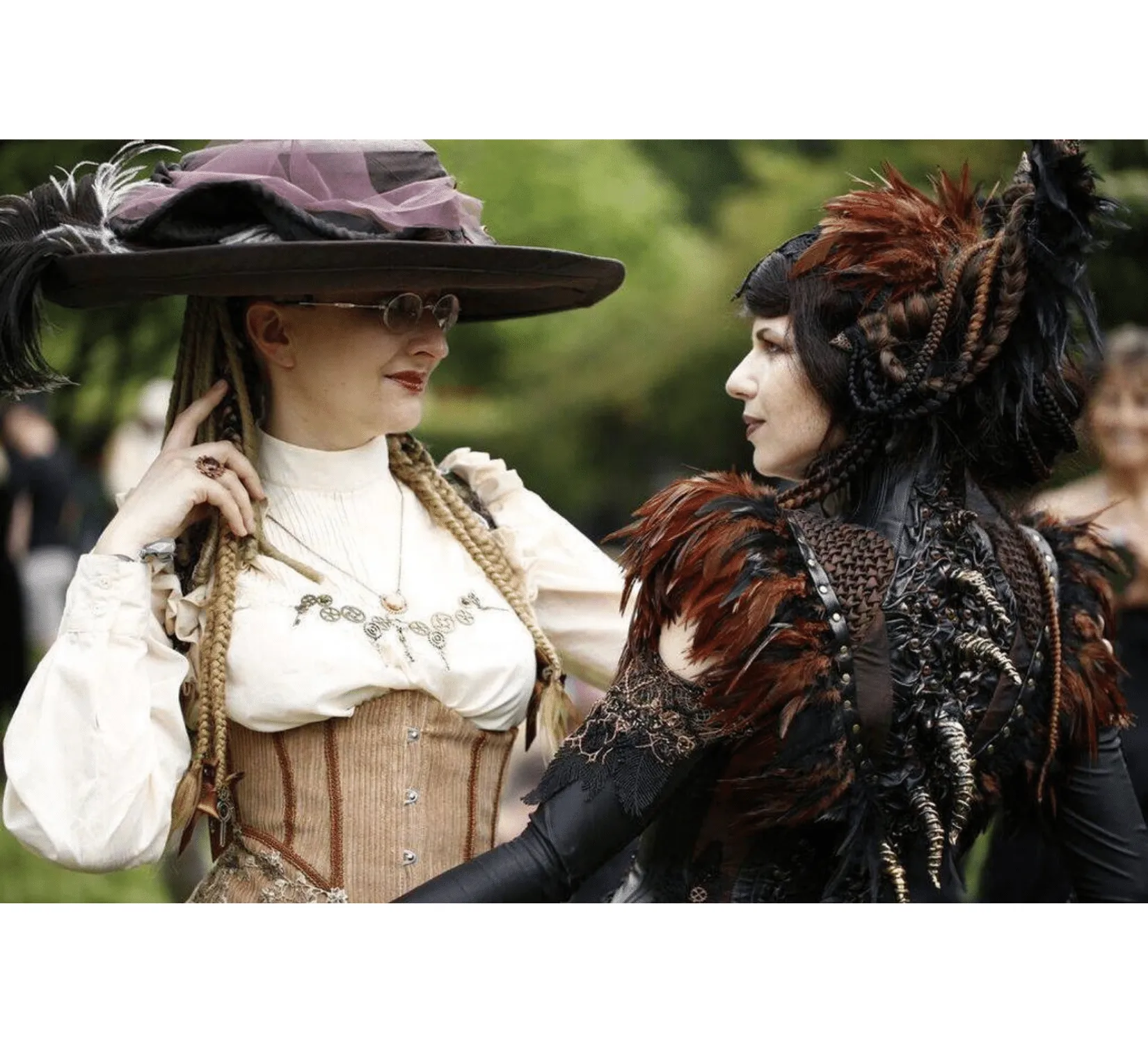Gothic fantasy harpy demon taffeta eco leather costume