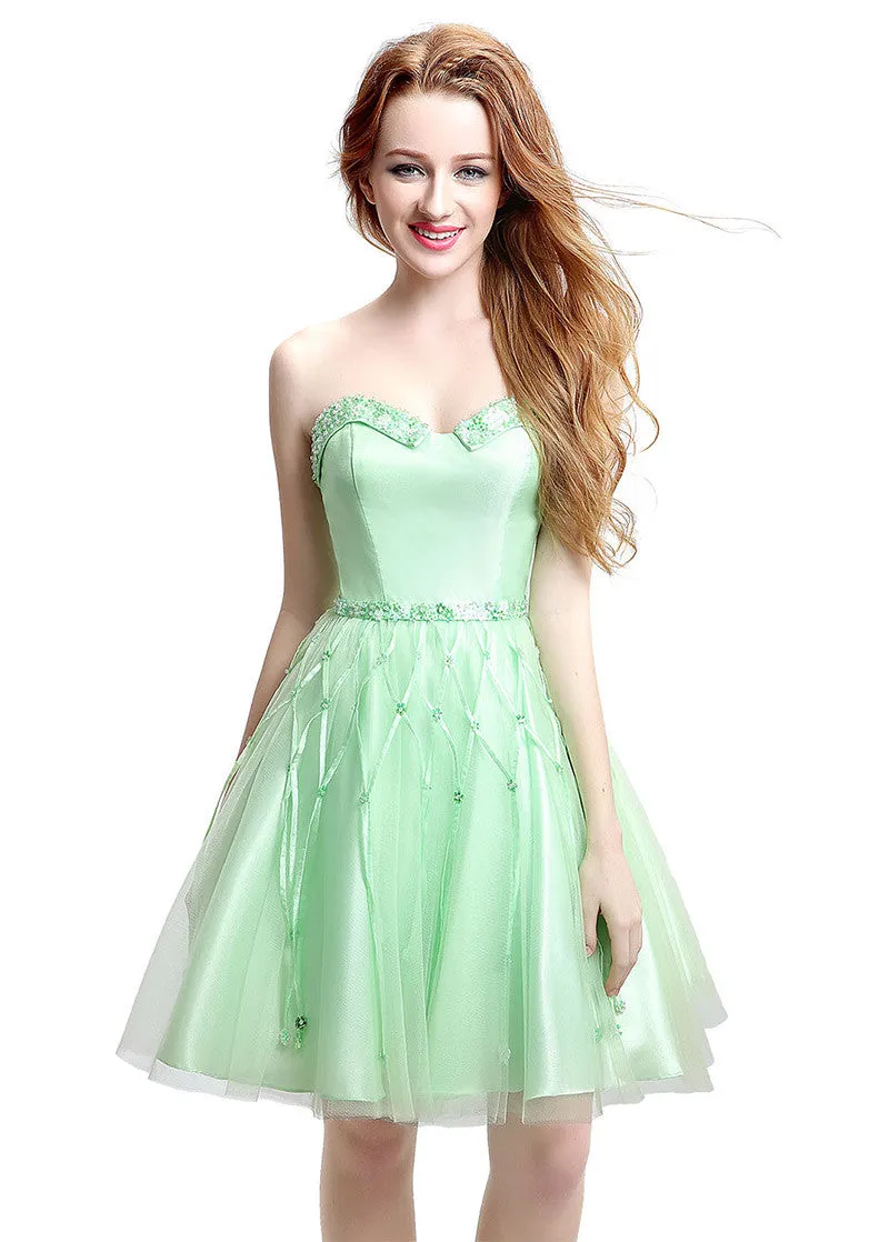 Green Short-length Homecoming Dress