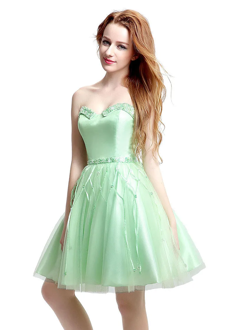 Green Short-length Homecoming Dress