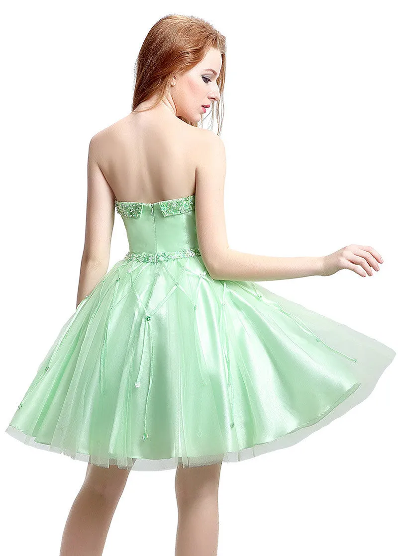 Green Short-length Homecoming Dress
