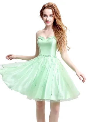 Green Short-length Homecoming Dress