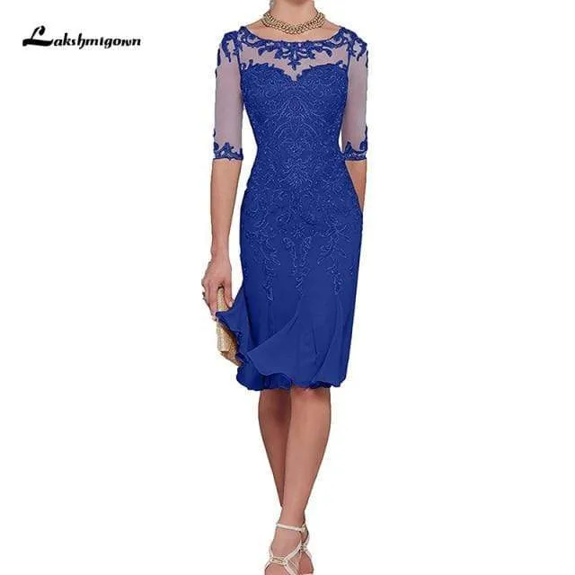 Half Sleeves Chiffon Lace Mother of the Bride Dresses