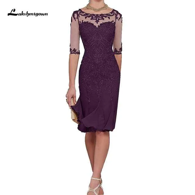 Half Sleeves Chiffon Lace Mother of the Bride Dresses