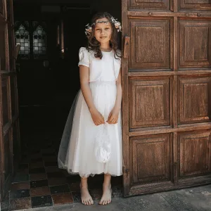 Harper Flower Girl Dress - Ivory with Petal Bag