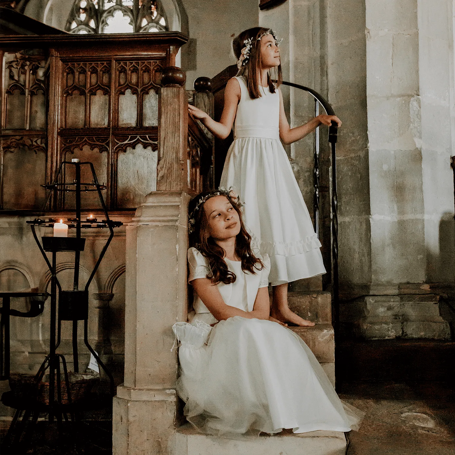 Harper Flower Girl Dress - Ivory with Petal Bag