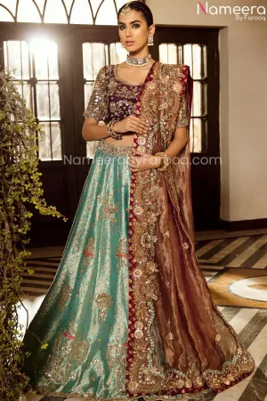 Heavily Worked Blue and Purple Lehenga Attire #BN814
