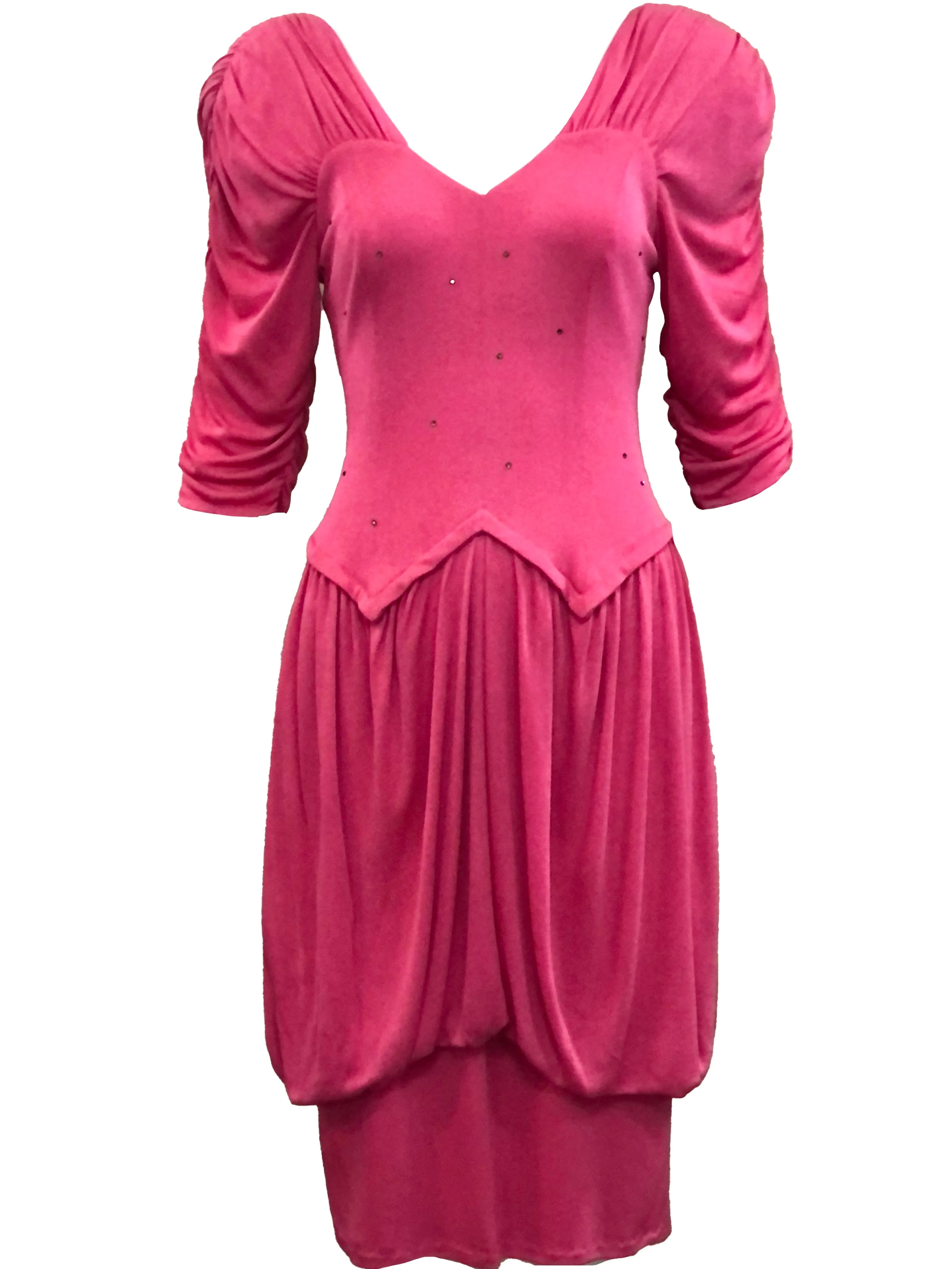Holly's Harp Pink Jersey Dress with Rhinestones