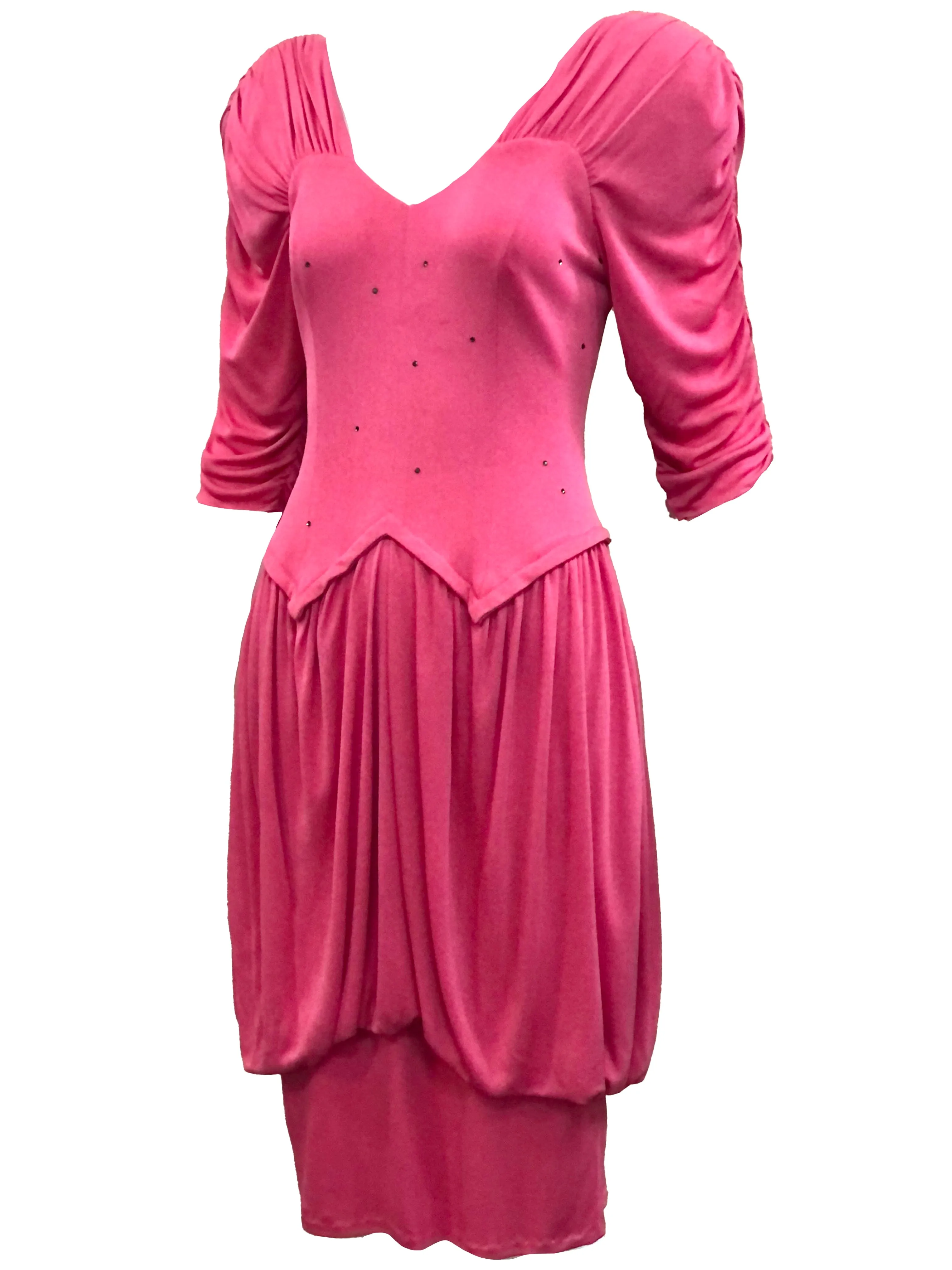 Holly's Harp Pink Jersey Dress with Rhinestones