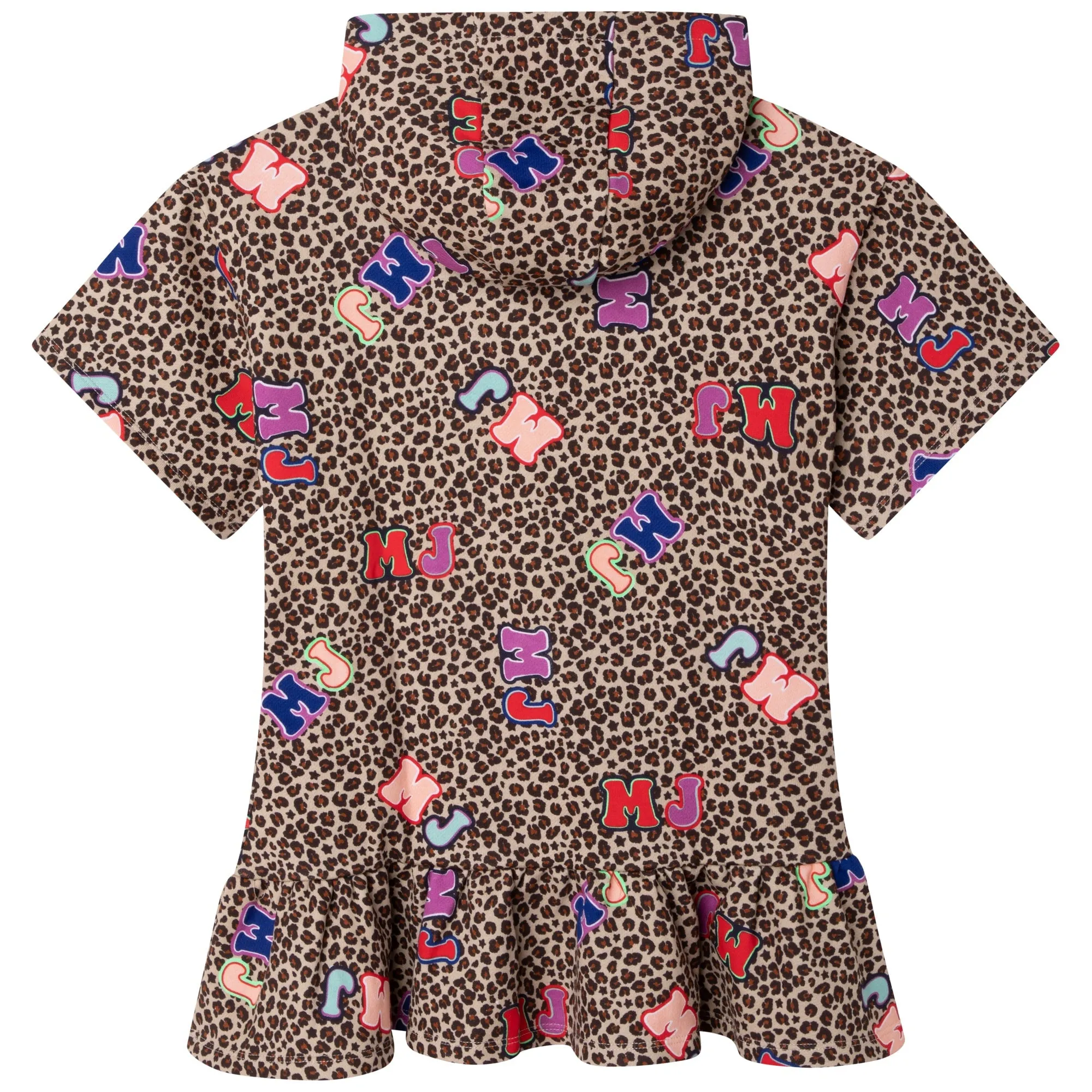 Hooded Dress With Frill - Stone Chocolate