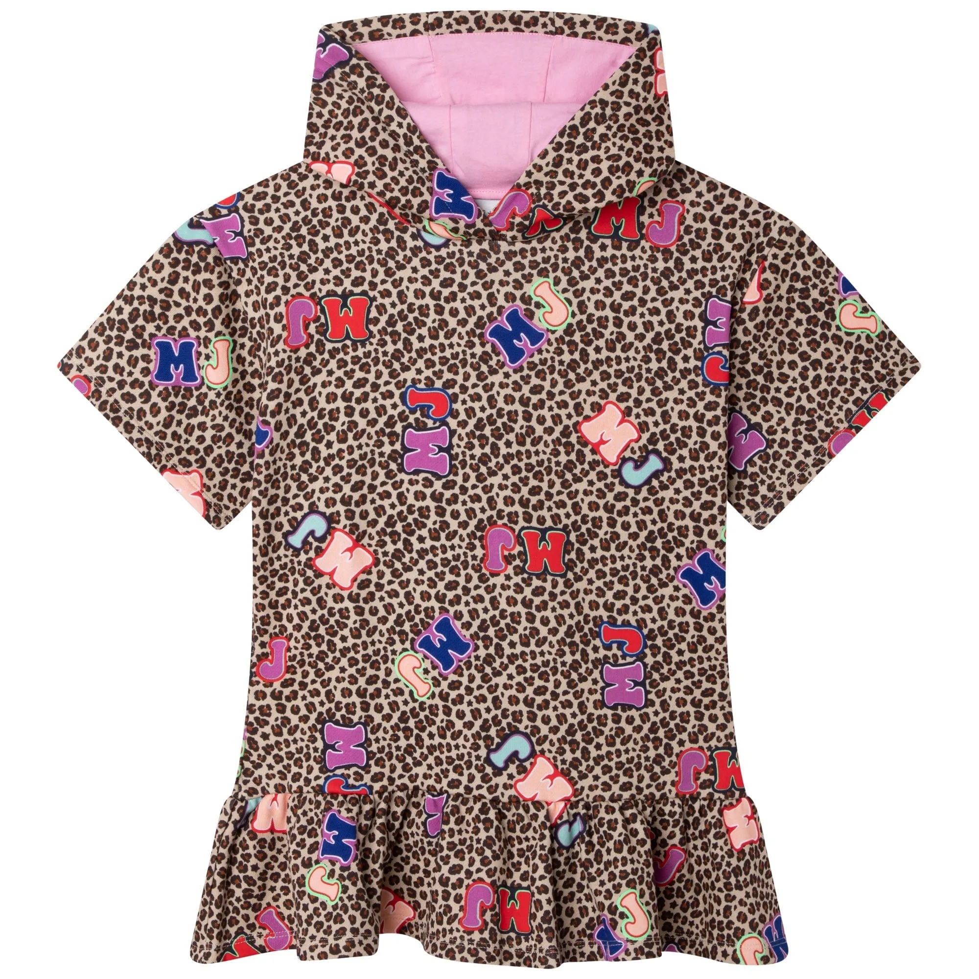 Hooded Dress With Frill - Stone Chocolate
