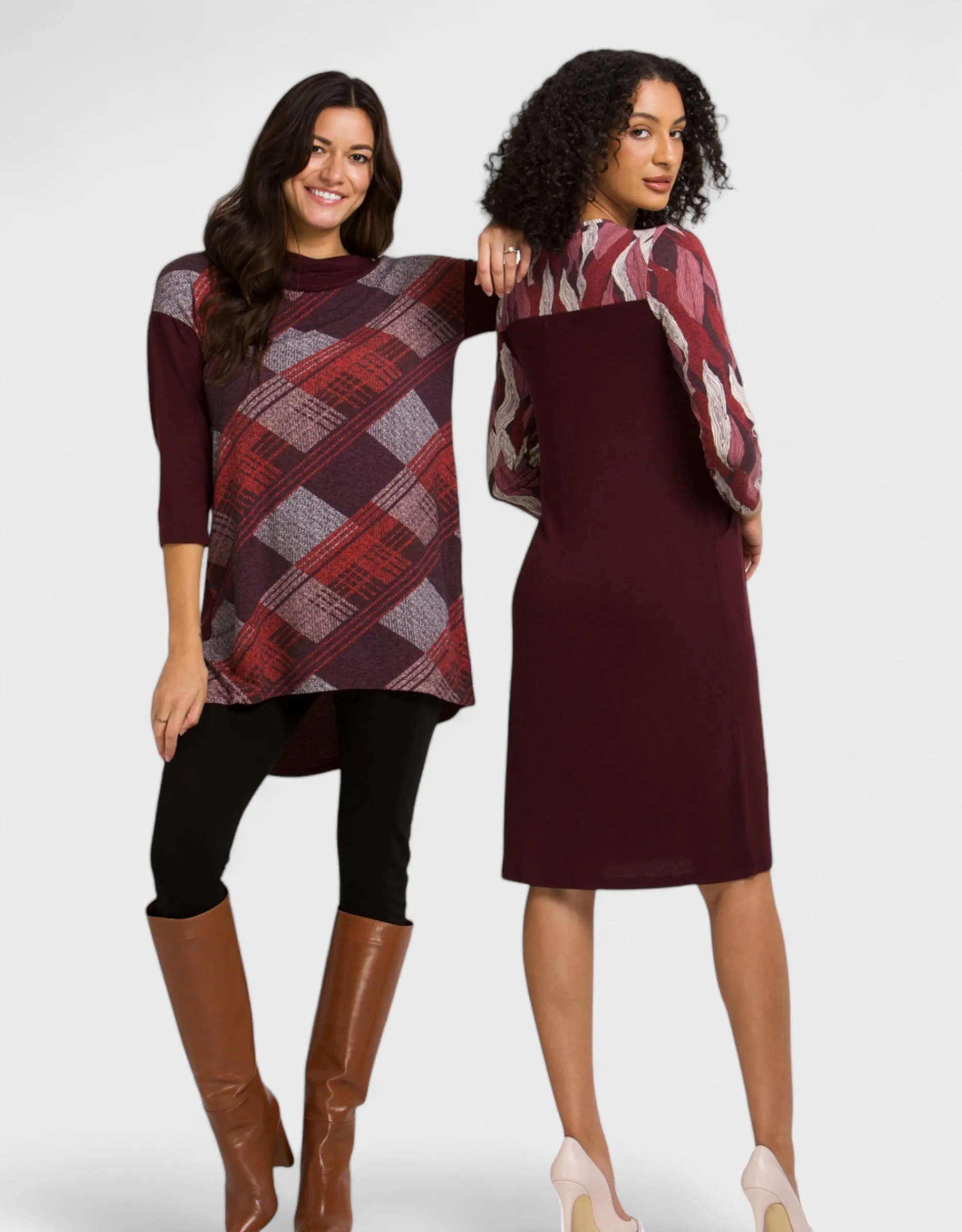 Jana Burgundy Jersey Dress