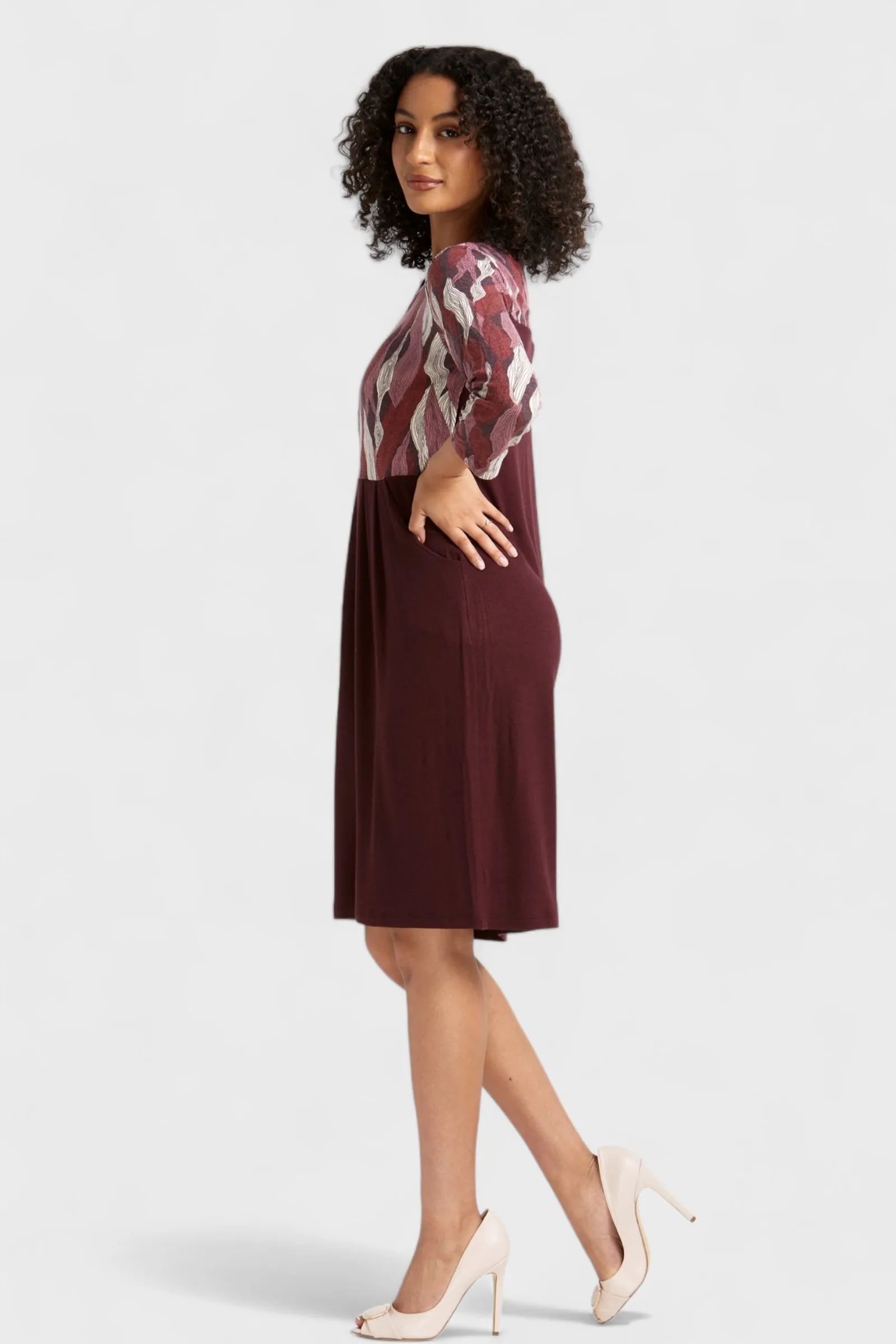 Jana Burgundy Jersey Dress