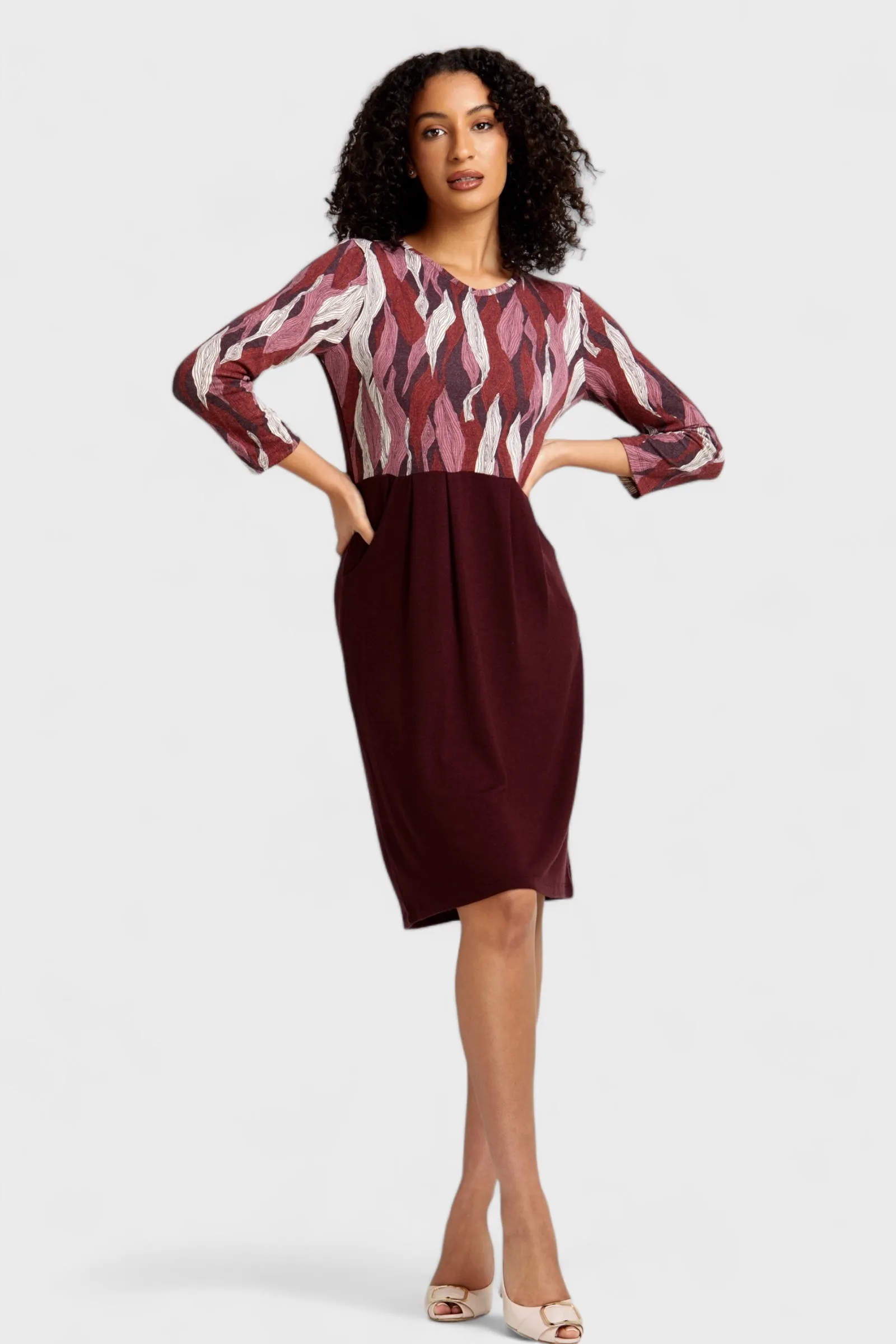 Jana Burgundy Jersey Dress