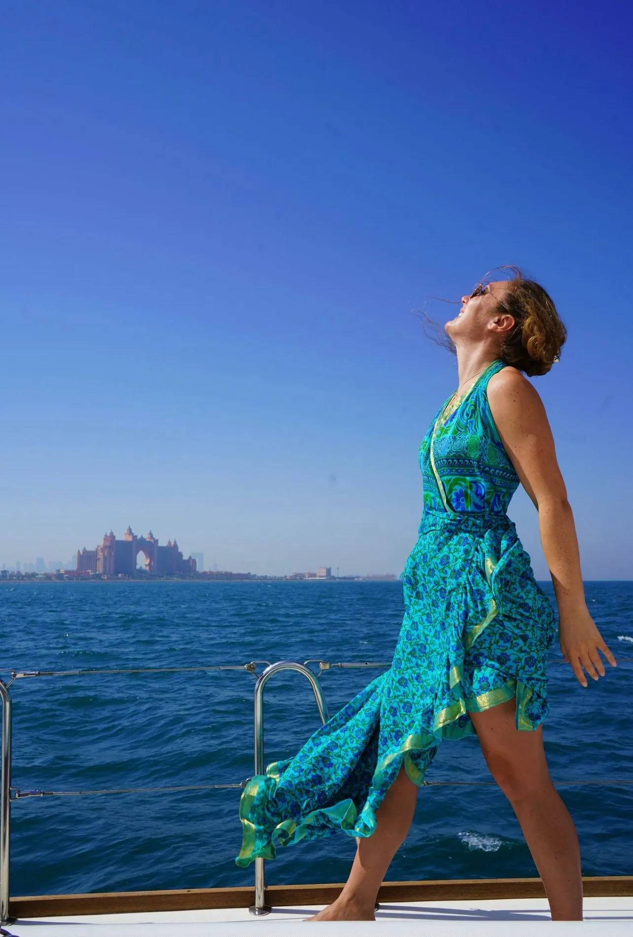 Jasmine dress in blue & gold