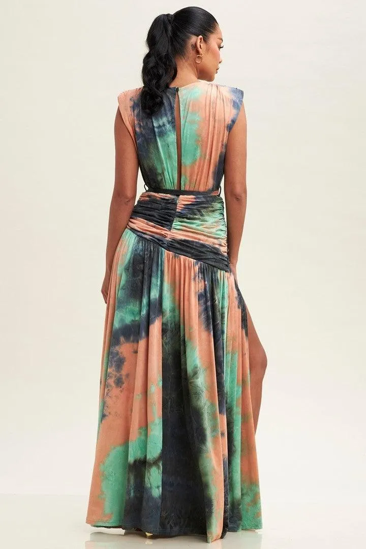 JERSEY RUCHED MAXI DRESS