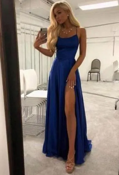 JESSICA split satin dress