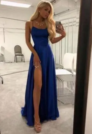 JESSICA split satin dress