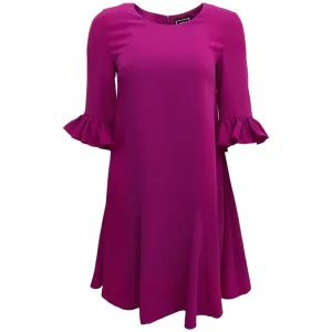 Jonathan Cohen Fuchsia Dress with Ruffle Bell Sleeves