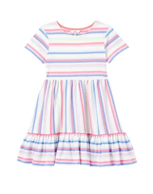 Joules Evelyn Tiered Jersey Dress - Multi Stripe