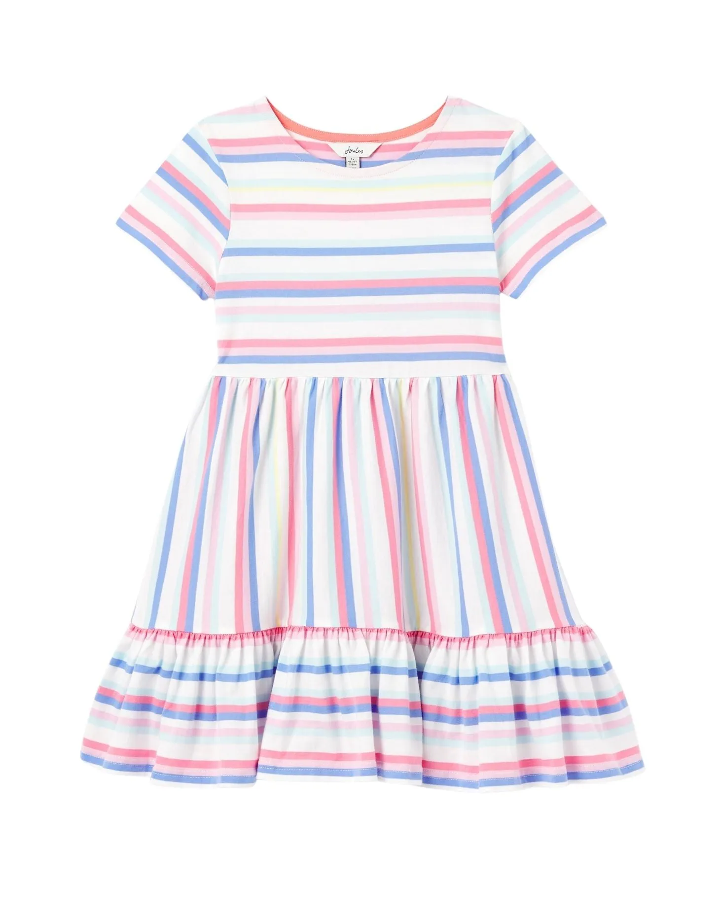 Joules Evelyn Tiered Jersey Dress - Multi Stripe
