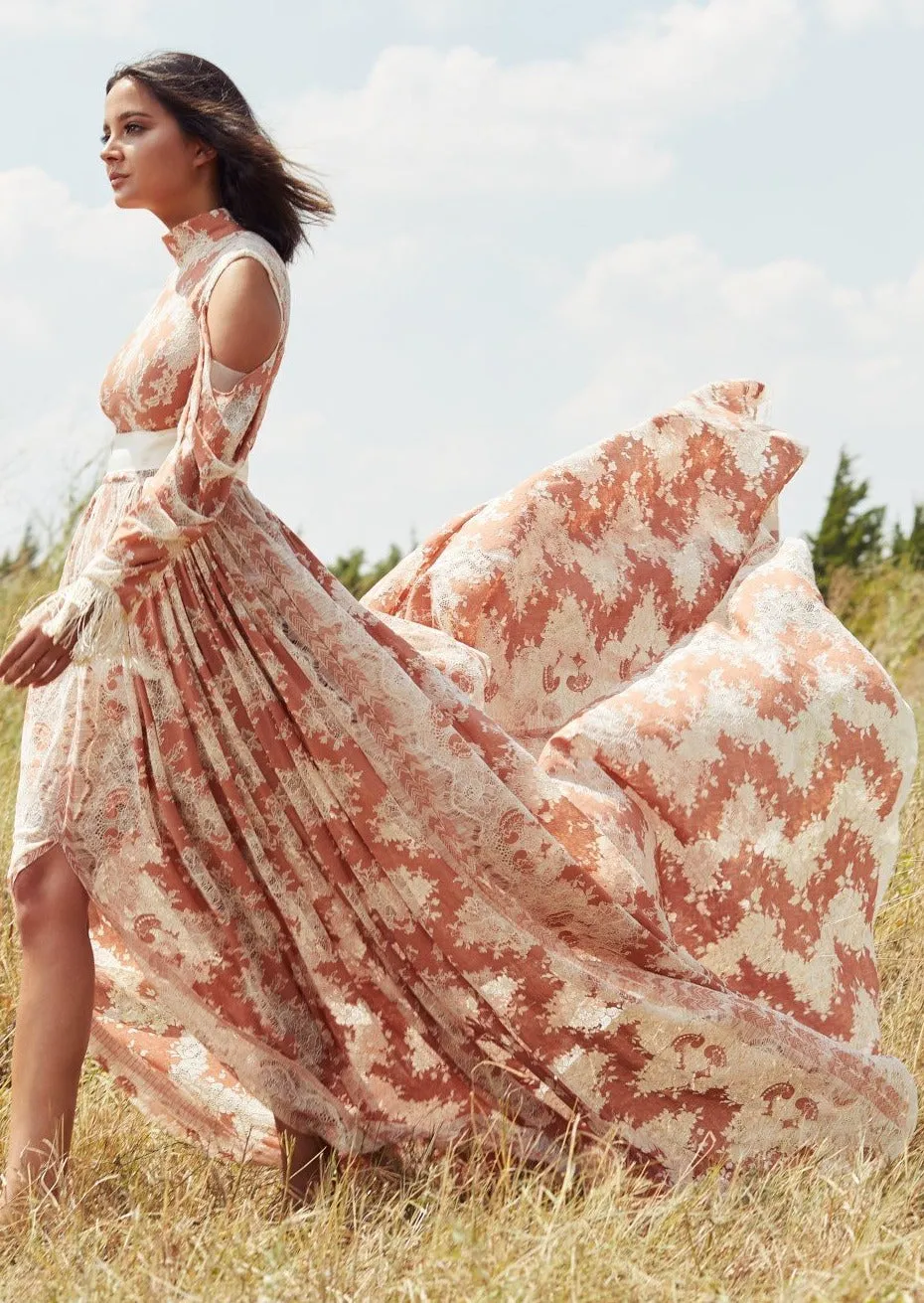 Lace Cold Shoulder Gown