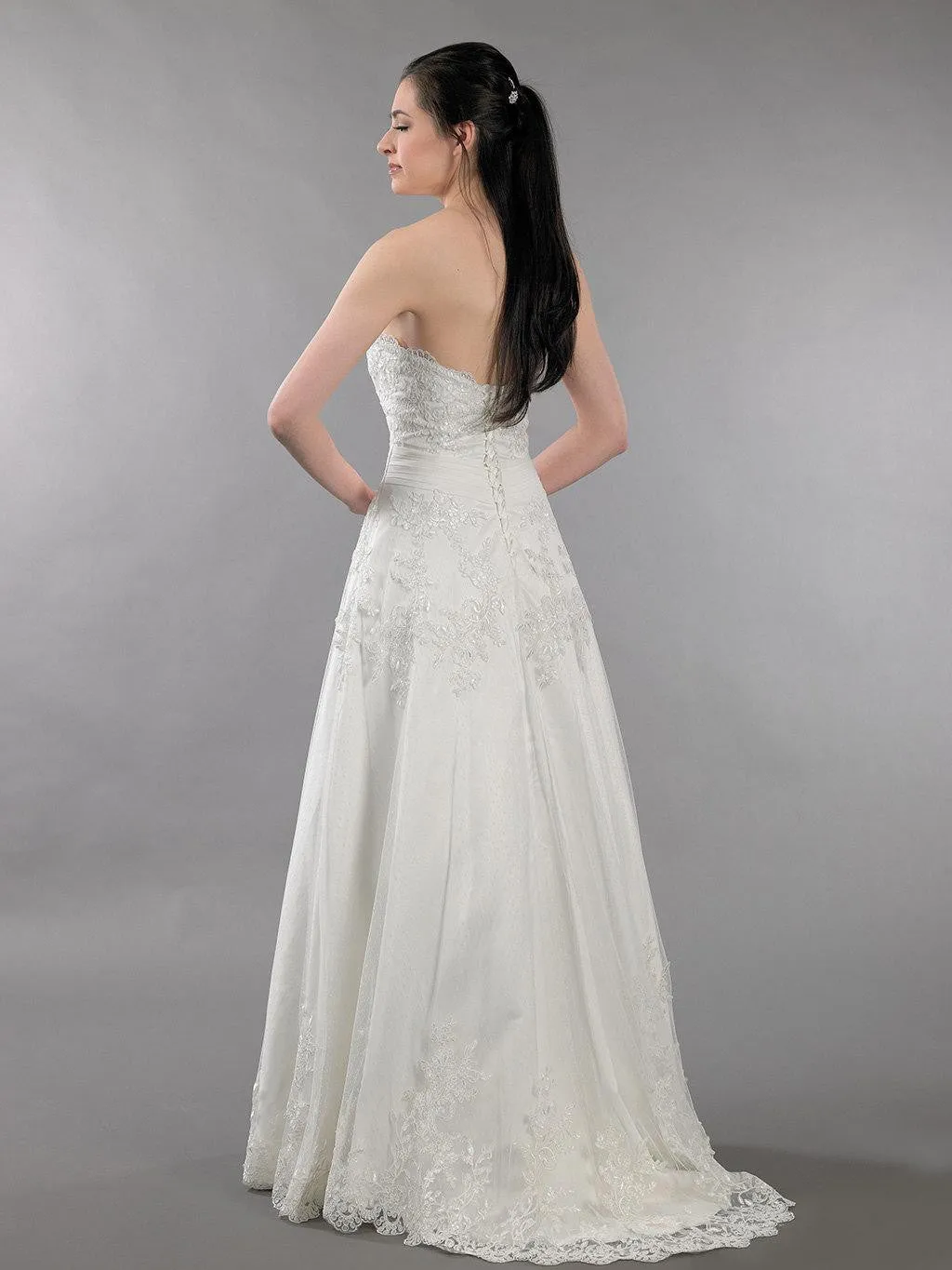 Lace Wedding Dress With Off Shoulder Bolero Alencon Lace-ET_711583