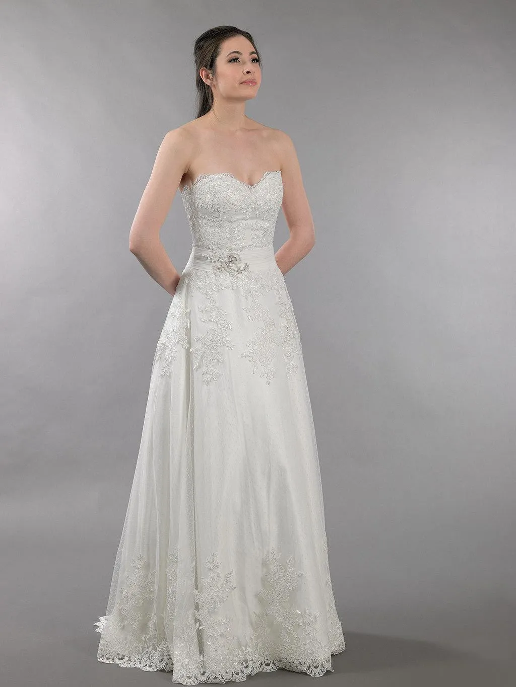 Lace Wedding Dress With Off Shoulder Bolero Alencon Lace-ET_711583