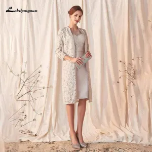 Lakshmigown Lace Knee Length Mother of the Bride Dresses Gowns