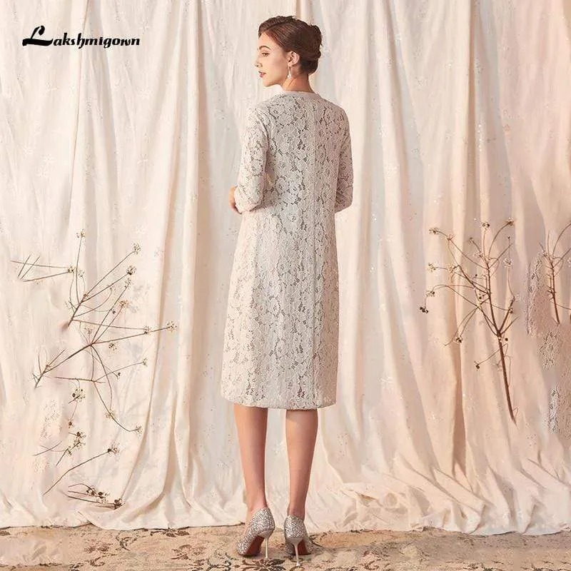 Lakshmigown Lace Knee Length Mother of the Bride Dresses Gowns