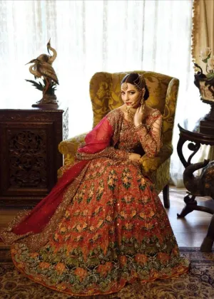 Latest Designer Bridal Outfit in Orange Red Color #N7065