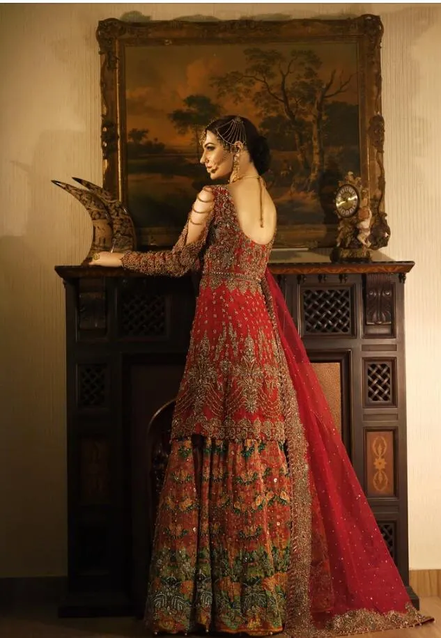 Latest Designer Bridal Outfit in Orange Red Color #N7065