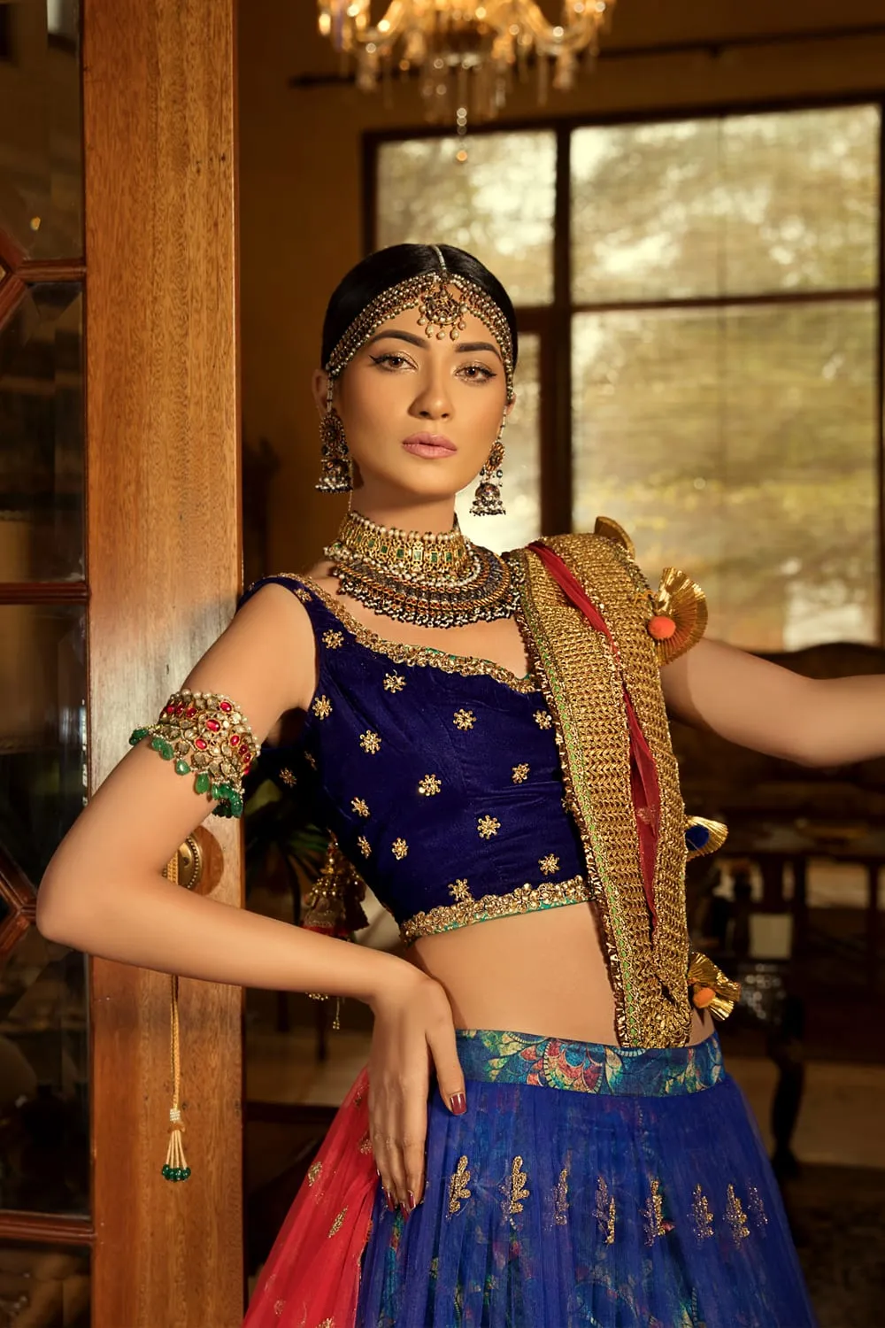 Latest Embroidered Lehnga Choli in Blue Color #N7099