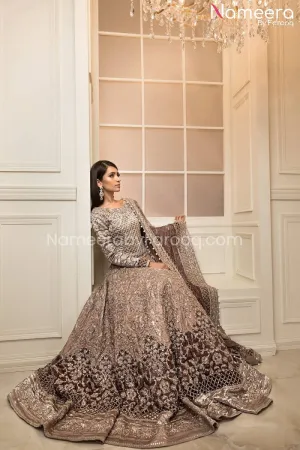 Latest Pakistani Grey Bridal Dress Online 2021 #BS79