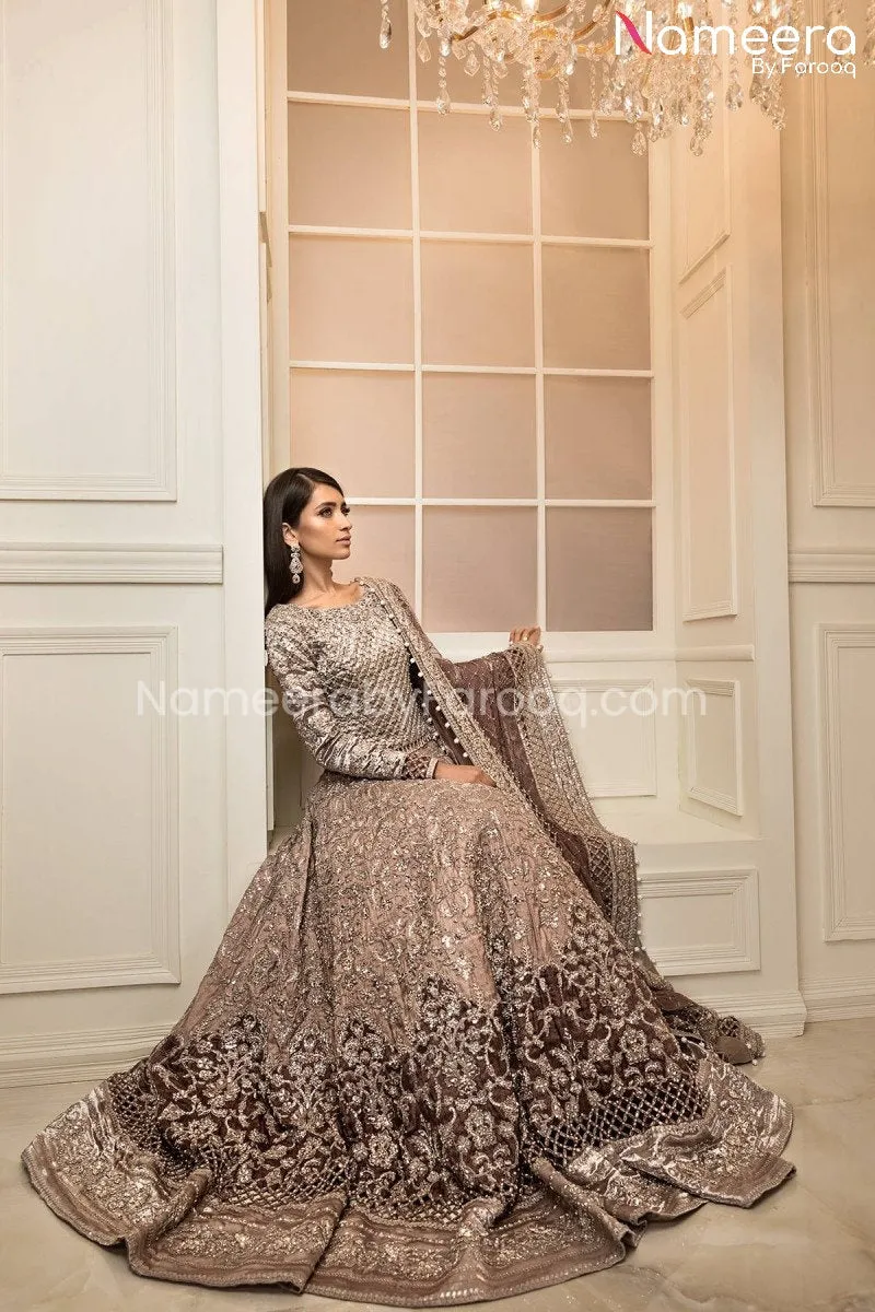 Latest Pakistani Grey Bridal Dress Online 2021 #BS79