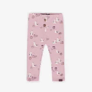 Legging mauve à motifs en coton, bébé  || Purple patterned leggings in cotton, baby