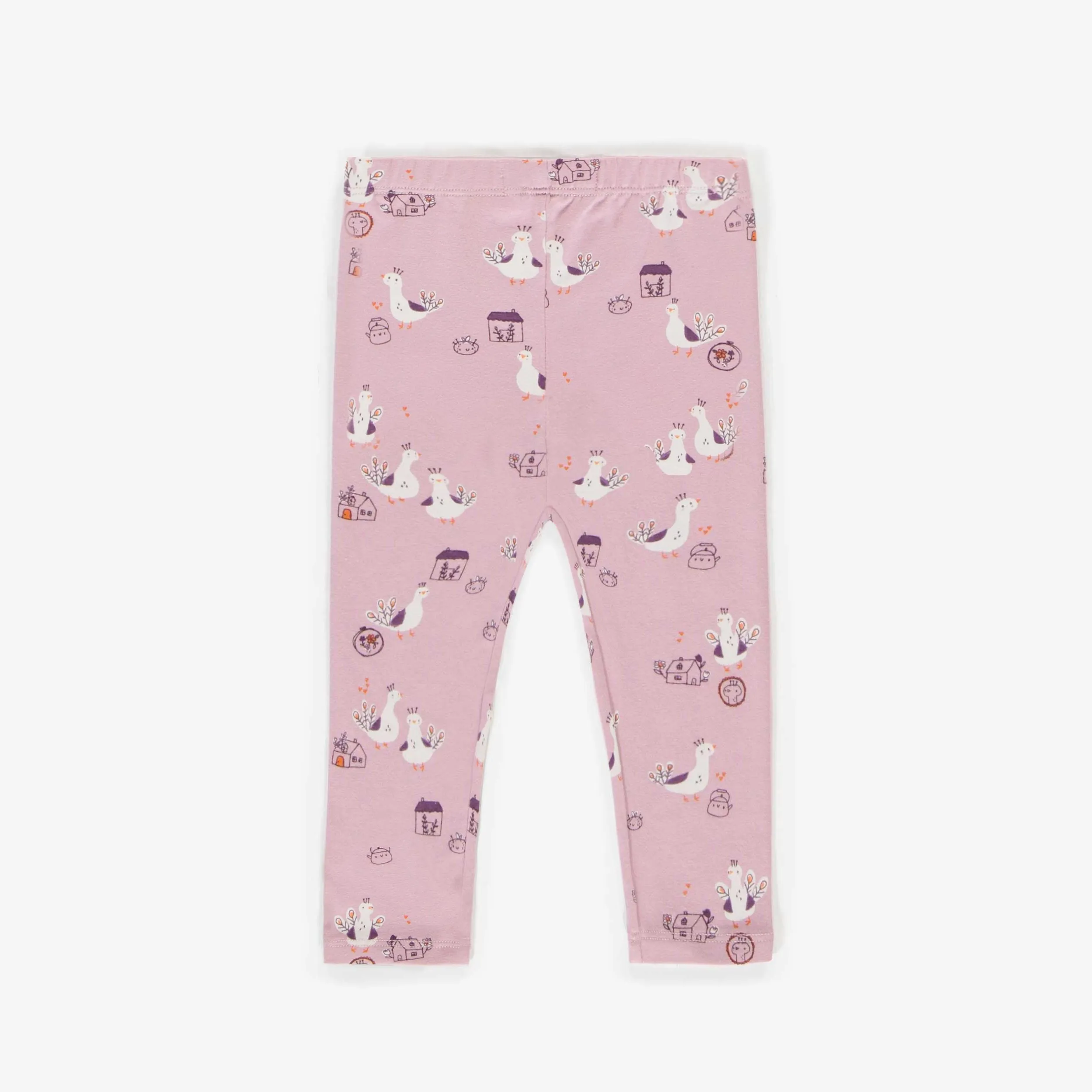 Legging mauve à motifs en coton, bébé  || Purple patterned leggings in cotton, baby