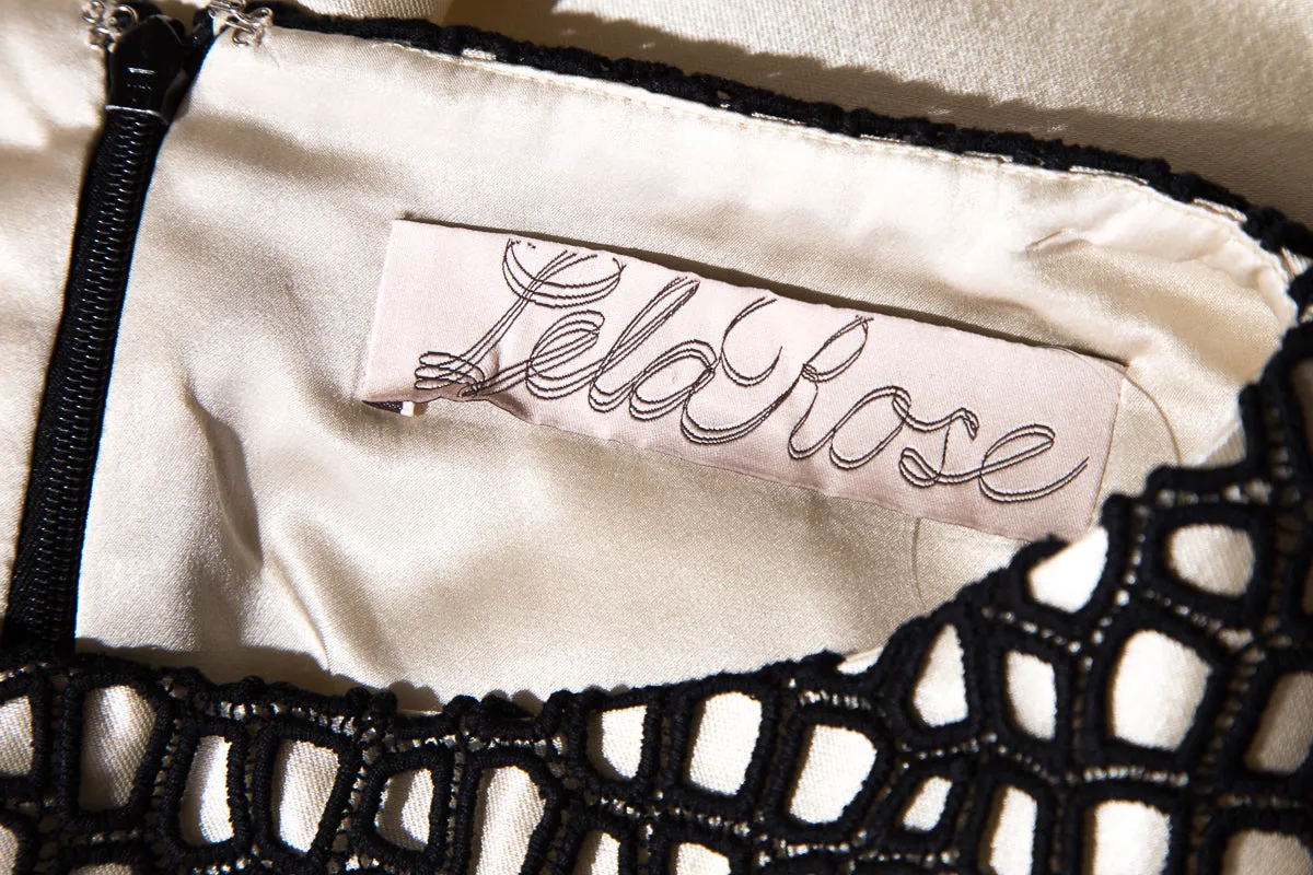 Lela Rose Cream and Black Dress SZ 6
