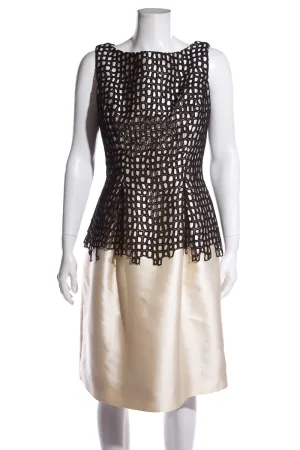 Lela Rose Cream and Black Dress SZ 6