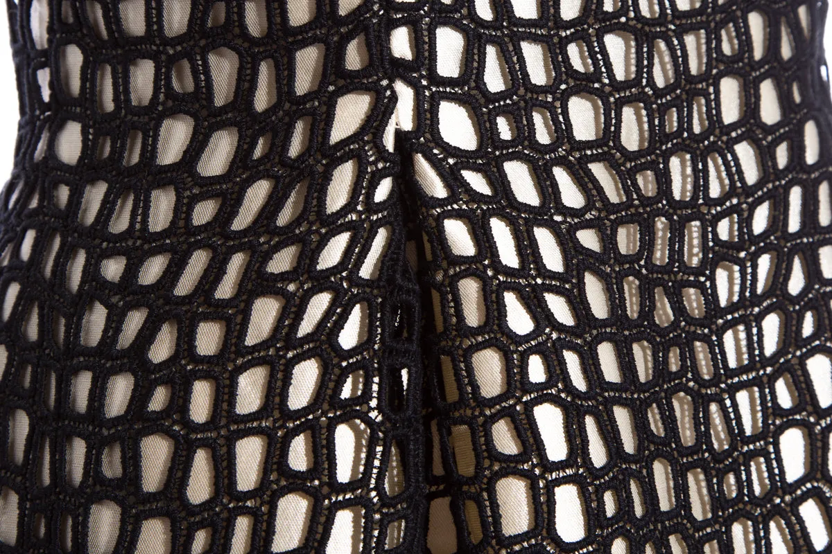 Lela Rose Cream and Black Dress SZ 6