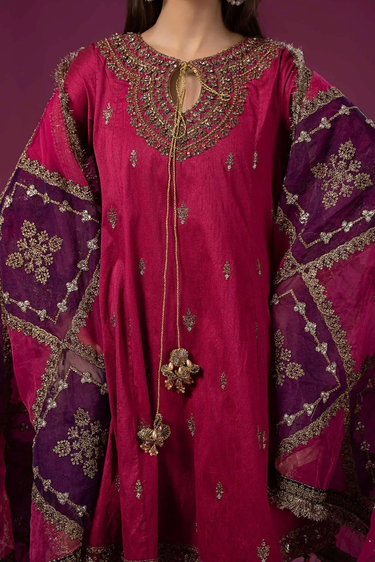 Maria B Raw Silk Salwar Kameez Pakistani Party Dress